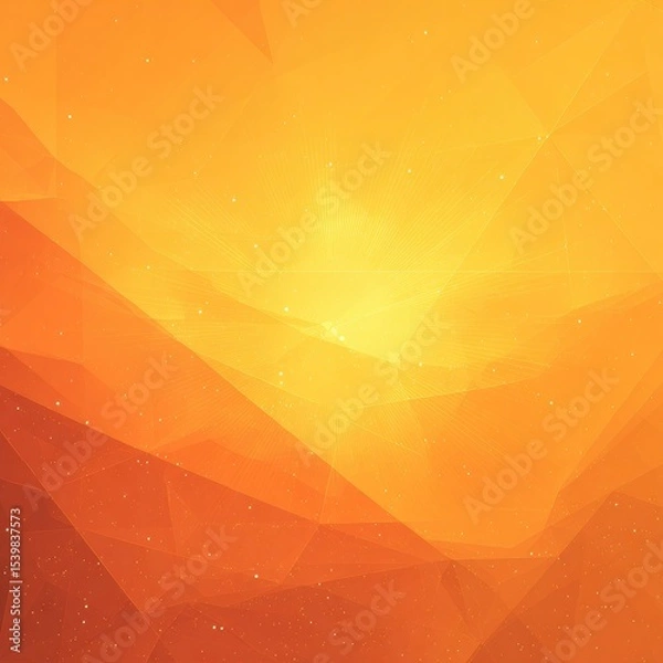 Fototapeta Abstract orange and yellow polygonal background with subtle sparkle
