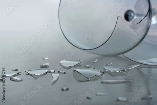Obraz Pieces of a broken glass closeup