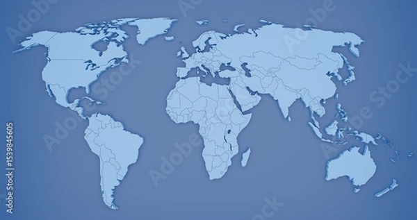 Fototapeta abstract world map, 3D renders