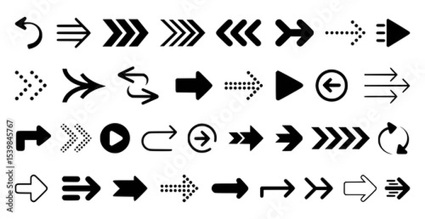 Obraz Arrow icons set. Arrow collection. Simple arrow big set. Vector illustration