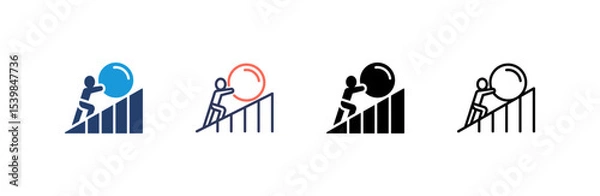 Obraz Struggle icon set multiple style collection