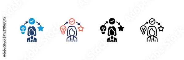 Fototapeta Experience icon set multiple style collection