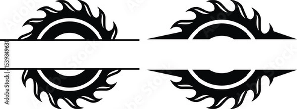 Fototapeta Saw Blade Name Frame Eps, Vector File Black and White