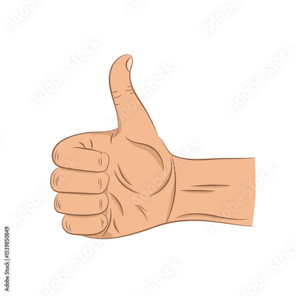 Fototapeta Vector illustration with hand on white background