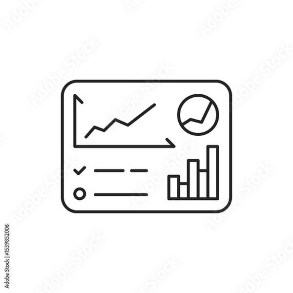 Fototapeta dashboard with graph like finance monitoring icon