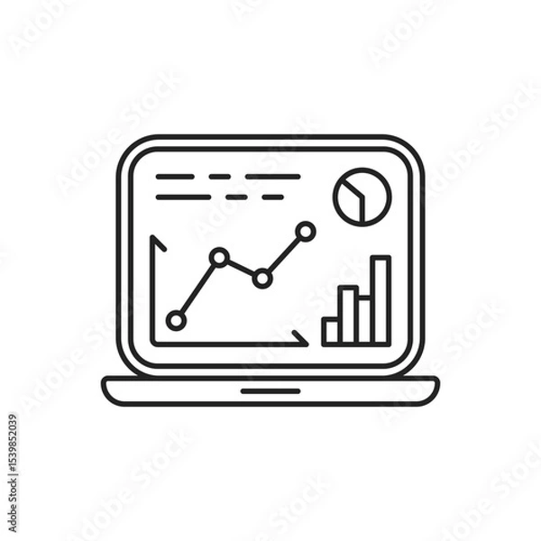 Fototapeta laptop with dashboard icon like finance monitoring