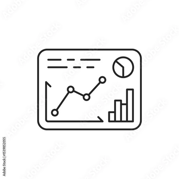 Fototapeta thin line dashboard icon like finance monitoring