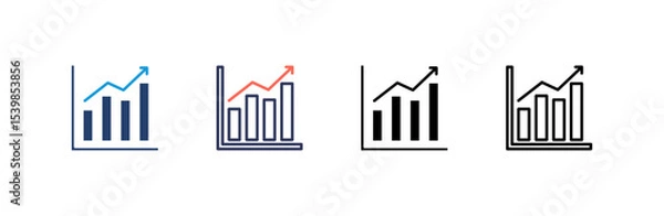 Fototapeta Bar Graph icon set multiple style collection