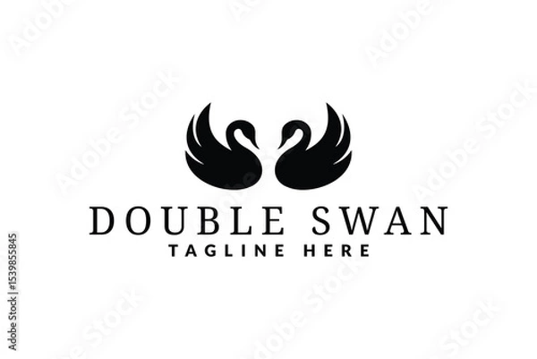 Fototapeta two swans logo design. logo icon vector illustration