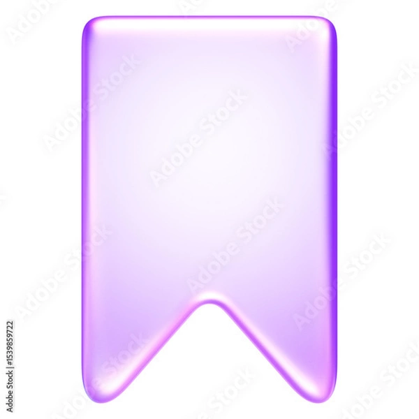 Obraz Glossy glassmorphism bookmark icon used to represent saving or marking content in digital apps and websites, 3d rendering
