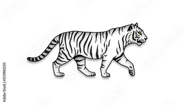 Obraz tiger outline walking