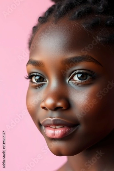 Fototapeta Cute smiling young black girl
