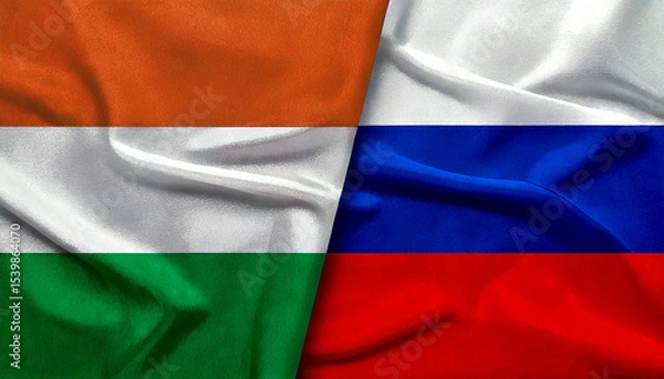 Obraz ロシアとウズハンガリーの国旗。(Russia flag and Hungary flag.)
