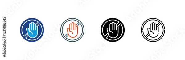 Obraz Stop Violence icon set multiple style collection