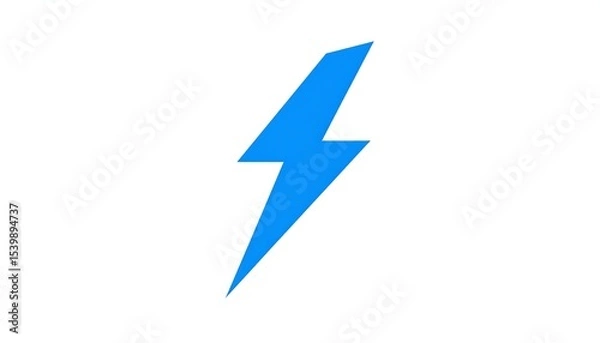 Fototapeta Blue Lightning Bolt Icon.