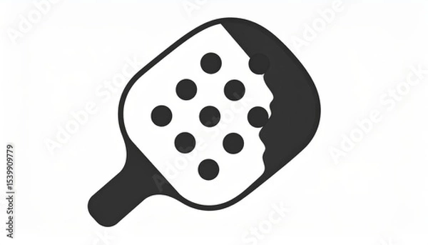 Fototapeta Black and White Paddle Icon Pickleball Equipment Design, pickleball, paddle sports