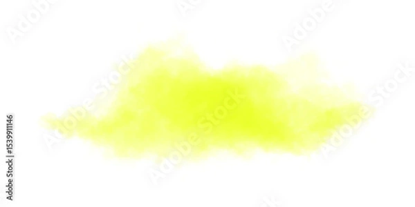Obraz Yellow watercolor cloud on white background, abstract artistic element for design, template, background or banner