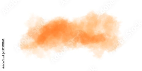 Obraz Orange watercolor cloud on white background, abstract artistic element for design, template, background or banner
