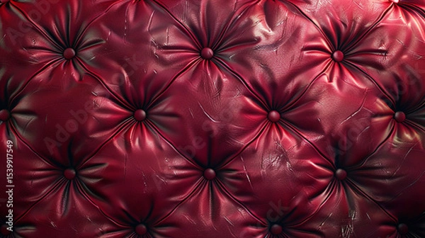 Fototapeta Deep burgundy red leather texture with bold shine and rich undertones, elegant and dramatic.
