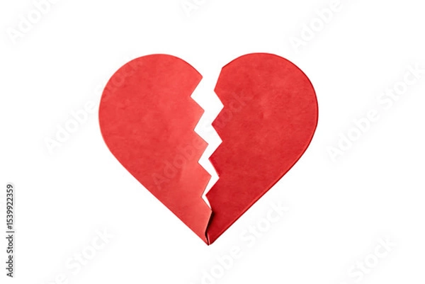 Obraz Broken red heart shape isolated on transparent background