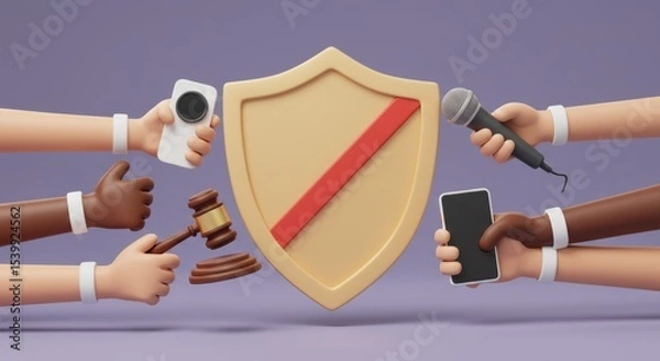 Fototapeta Digital Shield Protection: Online Safety, Legal Rights, and Media Responsibility in the Modern Age