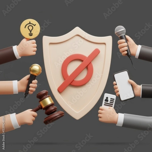 Fototapeta Digital Shield: Protecting Privacy in the Age of Information Censorship and Data Security