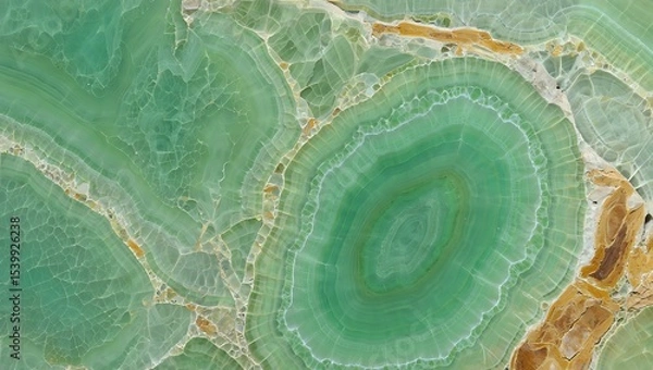 Obraz Striking Abstract Patterns in Green Onyx Stone