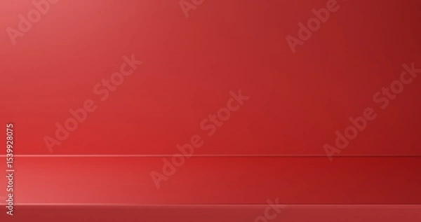 Fototapeta Red Vivid Color 3D Platform with Shiny Gradient Backdrop 3D Render Illustration