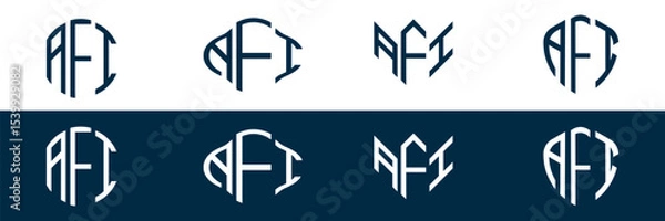 Fototapeta AFI letter logo set design