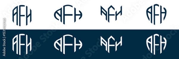 Obraz AFH letter logo set design