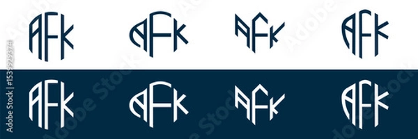 Fototapeta AFK letter logo set design