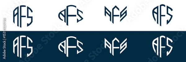 Fototapeta AFS letter logo set design
