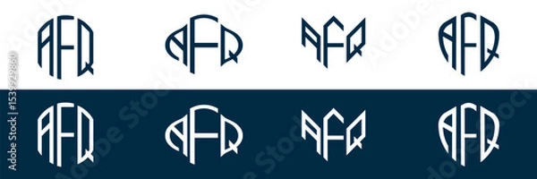 Fototapeta AFQ letter logo set design