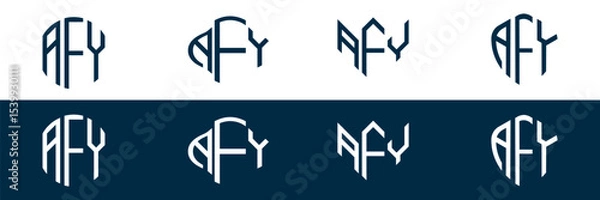 Obraz AFY letter logo set design