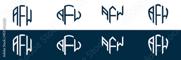 Obraz AFW letter logo set design