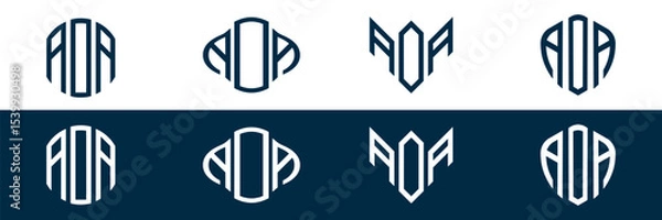 Obraz AOA letter logo set design