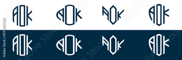 Obraz AOK letter logo set design