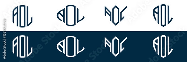 Fototapeta AOL letter logo set design