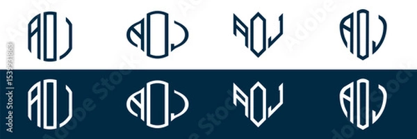 Obraz AOJ letter logo set design