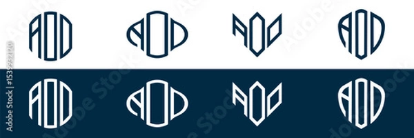 Fototapeta AOO letter logo set design