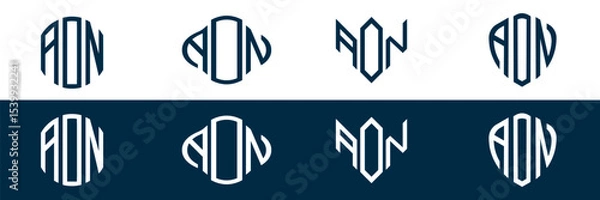 Obraz AON letter logo set design