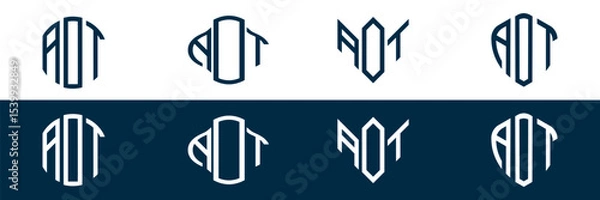 Obraz AOT letter logo set design