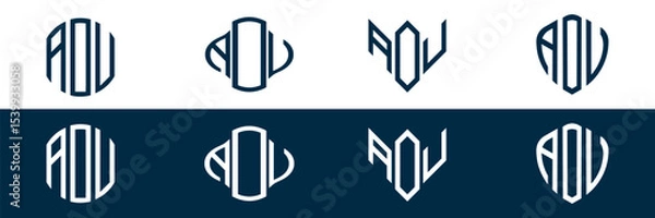 Obraz AOV letter logo set design