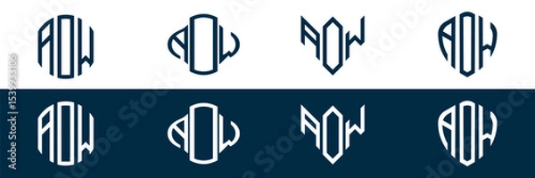 Fototapeta AOW letter logo set design