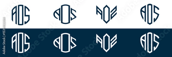 Fototapeta AOZ letter logo set design