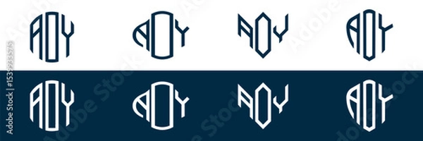 Obraz AOY letter logo set design