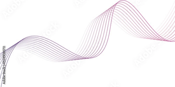Obraz Abstract vector modern gradient white background with grey wavy lines. abstract background with lines	