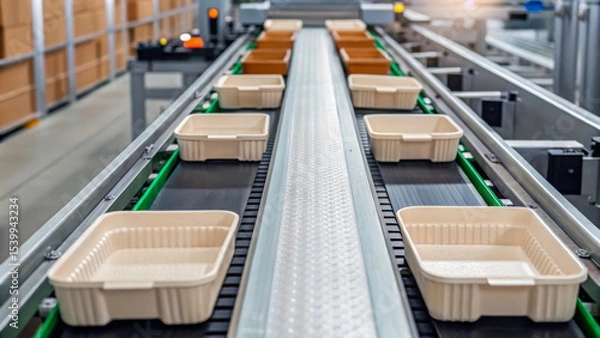 Obraz Global supply chain automation and sustainability drive efficient packaging production process