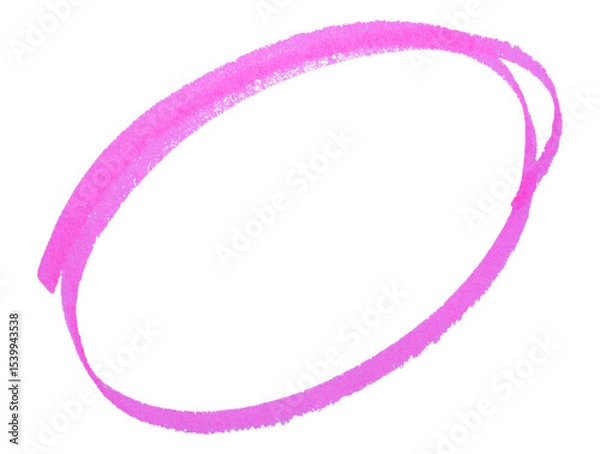 Obraz Round highlight doodle drawn with pink marker pen on transparent background