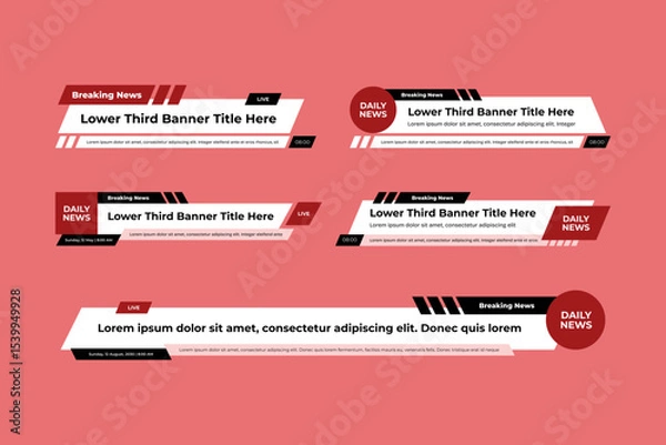 Fototapeta Pink Gradient Broadcast Banner Template